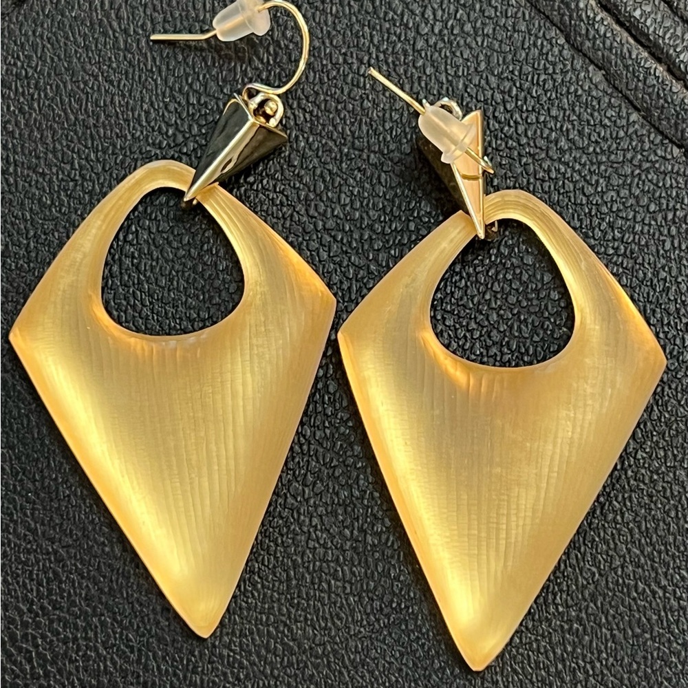 Gold Alexis Bittar Lucite Drop Earrings